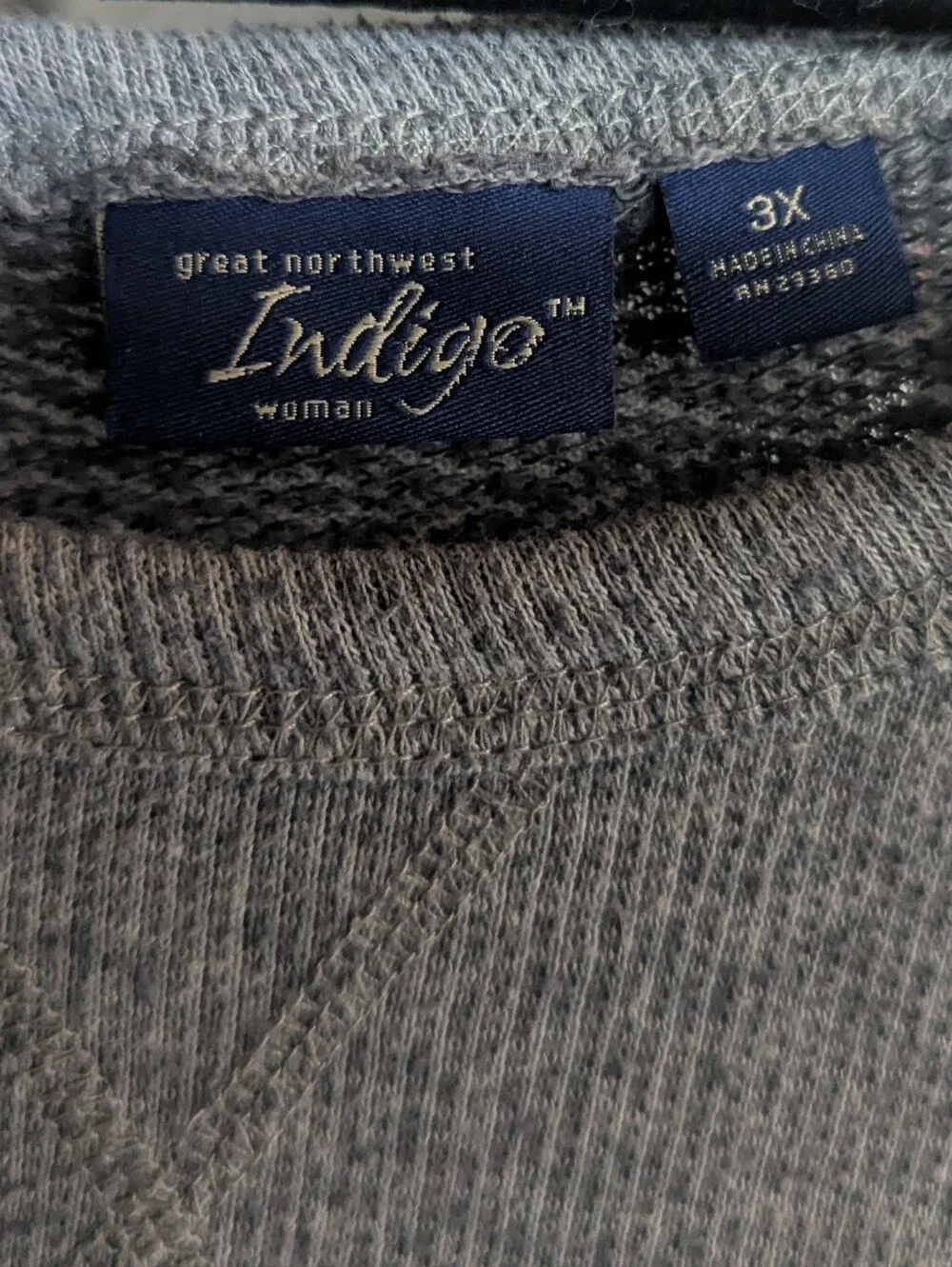 Indigo Heather Gray/Blue Crewneck Short-Sleeve Sweater